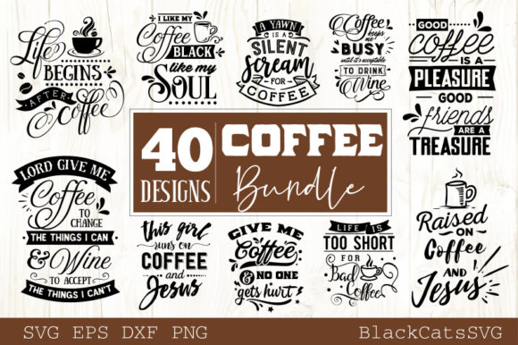 Coffee Bundle 40 Designs: Graphics for Crafts & Branding